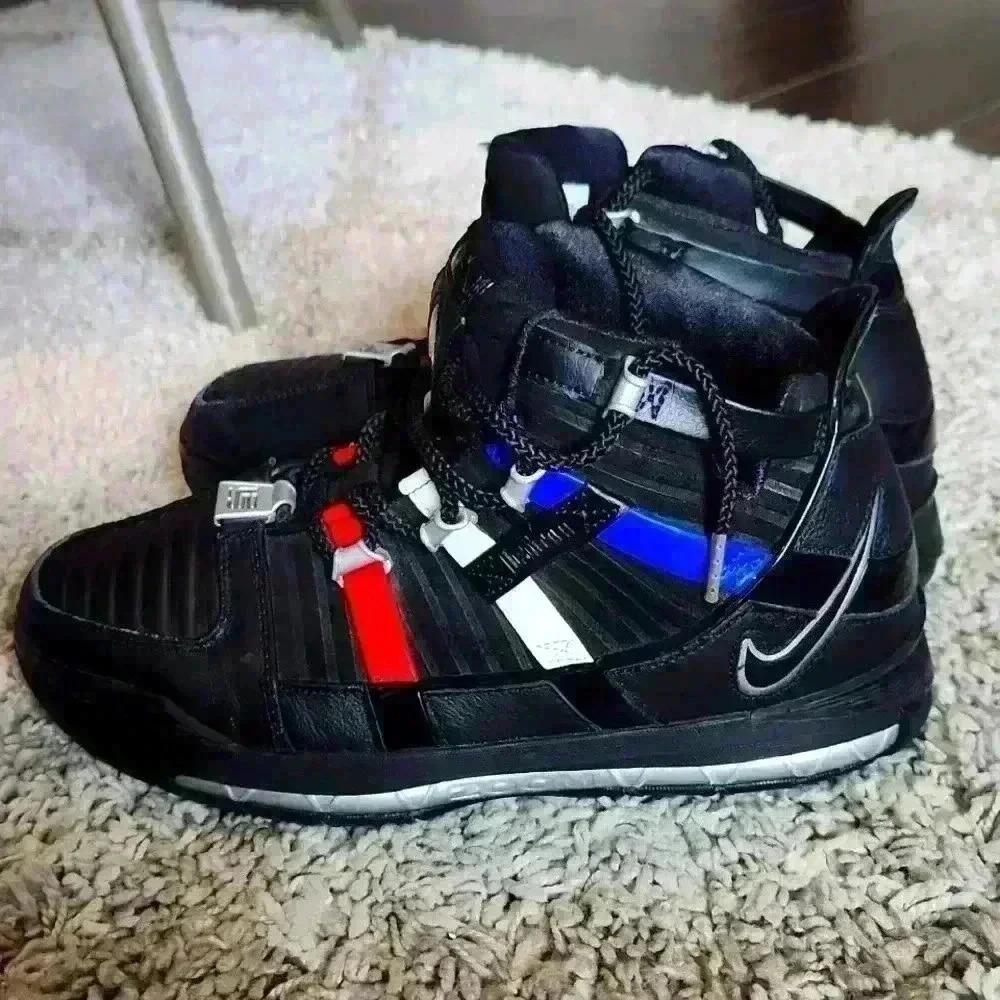 Nike Zoom LeBron III Retro QS Barbershop Black Silver - Picture 4 of 9